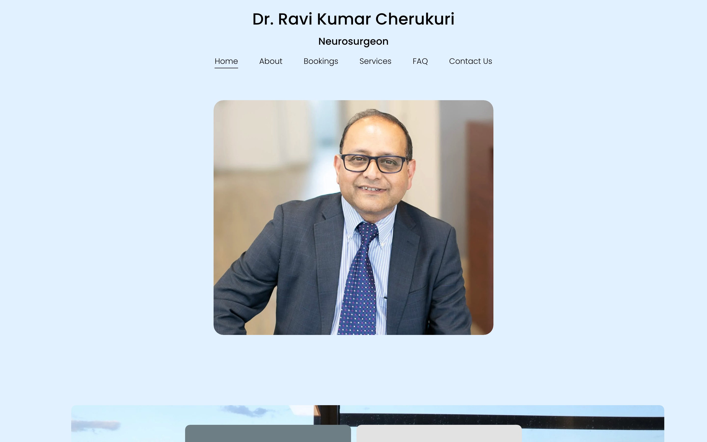 Dr Ravi Kumar Cherukuri homepage: name, navigation and portrait